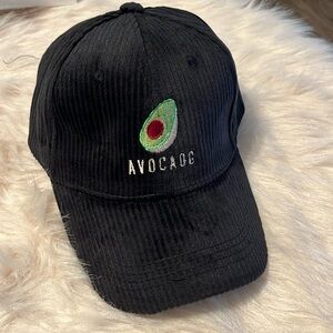 Black corduroy baseball cap